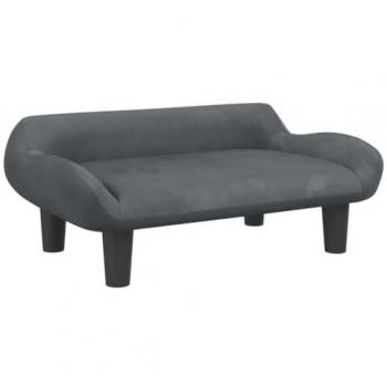 Cama para perros de terciopelo gris oscuro 70x40x24 cm Vidaxl