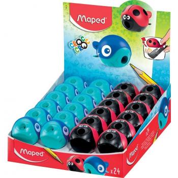 Sacapuntas Maped Croc Croc Easy con Depósito de Plástico, 1 Uso, Modelos Surtidos