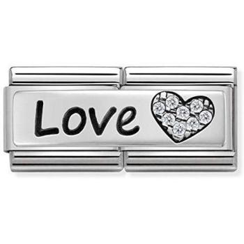 Enlace Doble Composable Amor y Corazón con Zircón Silvershine 33073105
