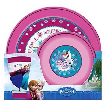 Frozen - Vajilla plástico, 3 piezas