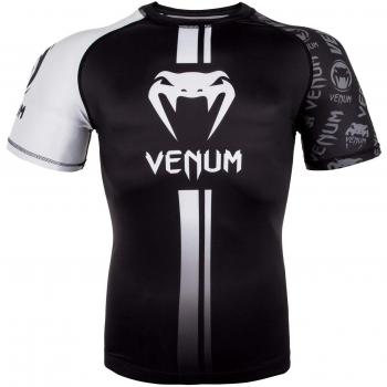 VENUM Logos Rashguard de Mangas Cortas, Hombre, Negro/Blanco, S