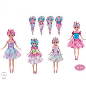 Muñeca Princesa Unicornio Sparkle de 25-28 cm con Vestido Brillante y Accesorios Surtidos