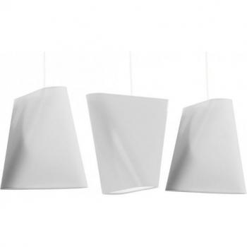 Lámpara Suspendida Blum 3 Luces E27 Acero con Pantallas de Tela Blanca 128cm