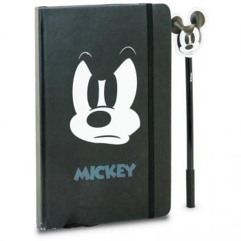 Set Mickey Mouse Angry-Caja Regalo con Diario y Bolígrafo Fashion. Negro