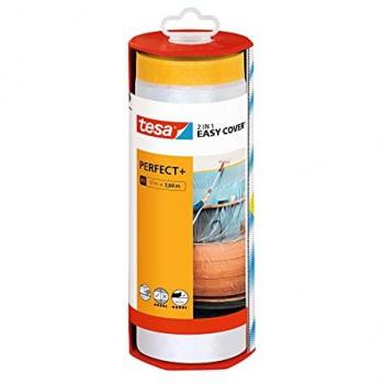 Tesa Easy Cover Perfect+ 56572 - Folio de protección amarillo y transparente (L x A) 17 m x 2.60 m