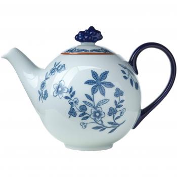 Rörstrand Tetera de porcelana de la colección Ostindia, color blanco y azul, 1,2 L, 1012342