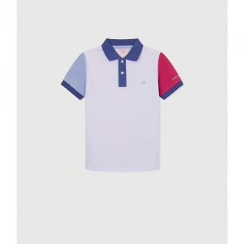Polo de niño piqué color block de manga corta Hackett London