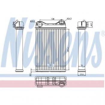 Radiador de calefacción NISSENS 71445 - Tipo: Heater, características: diseño eficiente, fácil instalación, compatible con múltiples modelos de vehículos, materiales de alta calidad para una larga durabilidad y rendimiento óptimo en el sistema de 