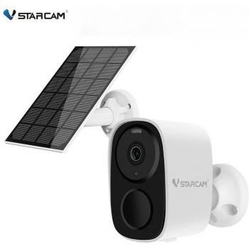 Cámara de exterior 1080P con panel solar, batería recargable de 2 MP, WiFi, visión nocturna y videovigilancia PTZ