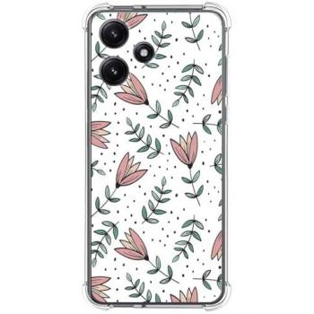Funda de Silicona Antigolpes para Xiaomi Redmi 12 5G con Diseño de Flores 01
