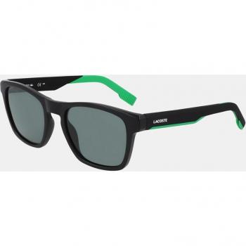 Lacoste L6018S Rectangular Injected Stylish Sunglasses - Black Frame, 53 MM Size