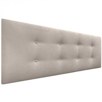 Cabecero Tapizado Aqualine de Polipiel o Tela Beige con 2 Hileras de Botones para Cama Lujo (160x50cm, Camas 150/160)