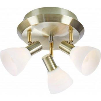 Lámpara de techo antigua VERO de 3 focos, tipo Cluster para focos con 3 luces, acabado Antique, compatible con bombillas E14