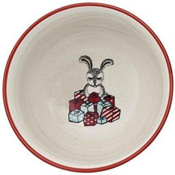 BLOOMINGVILLE Bowl, Offwhite W/Red Rim