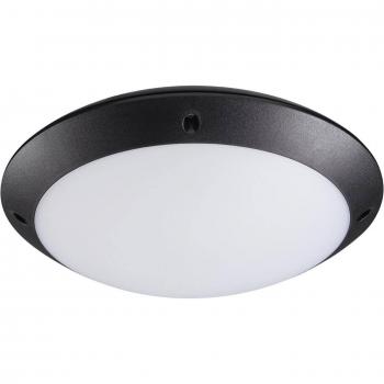 Plafón LED Sylvania Start con sensor de dimmer, 4000K, color negro, redondo, 12W, IP66, voltaje 220-240V AC