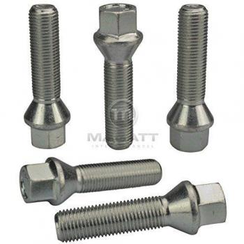 20 tornillos de rueda zincados collar cónico I M14 x 1,5 x 35mm I para llantas de aluminio y acero