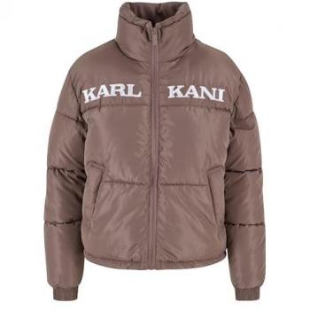 Karl Kani Women's Retro Essential Puffer Jacket - Regular Fit, Beige