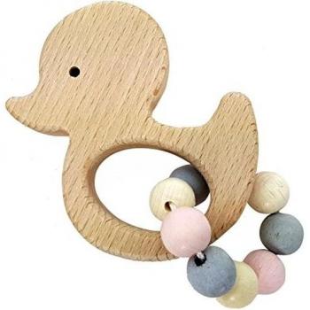 Sonajero Agarrable Pato Rosa Hess