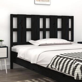 Cabecero para cama madera maciza de pino negro 145,5x4x100 cm