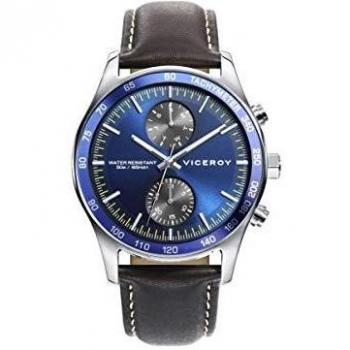 Reloj Viceroy para Hombre con Correa Marron y Pantalla en Azul 471199-37