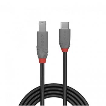 Lindy 36666 Cable USB 3.2 Tipo C a B, Línea Anthra, 1m
