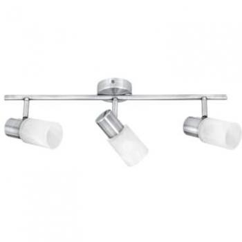 Lámpara de Techo Kira, Metal y Vidrio Satinado Blanco, 51x8x17 cm