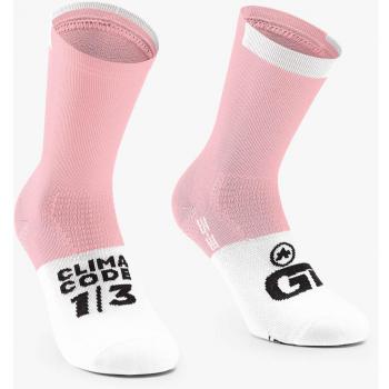 Calcetines Assos GT C2 Cosmic Rose - Calcetines de ciclismo, color rosa, fabricados con materiales transpirables y de secado rápido, diseño ergonómico para mayor comodidad, soporte en el arco del pie, cost