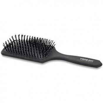 Termix Cepillo de pelo neumático para desenredar, color negro, con mango antideslizante y fibras gruesas y resistentes