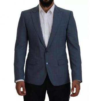 Dolce & Gabbana Blue Wool Stretch Slim Fit Jacket Blazer - IT44 | XS