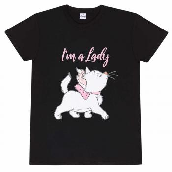 Camiseta unisex negra de Los Aristogatos - I'm A Lady - talla EX XL