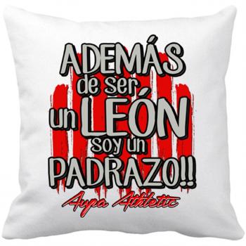 Cojín con Relleno además de ser un león Soy un padrazo del Athletic - Blanco, 35 x 35 cm