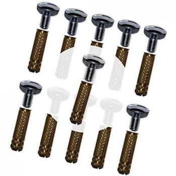 PisciHogar | Tornillos de Anclaje para Cobertor, Lona, Cubierta de Piscina | Incluye Tornillo de Acero INOX + Taco latón + “Expansor” Allen de Acero INOX | Ø 10 mm | Pack de