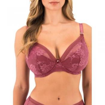 Fantasie Women's Fusion Lace Padded Plunge Bra - Red Polyamide - Size 32DD