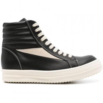 Rick Owens Women's High Vintage Black Leather Sneakers Size 36