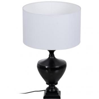 Lámpara de mesa balaustre negra con pantalla de tela metálica 220 V - 38 x 38 x 64,5 cm