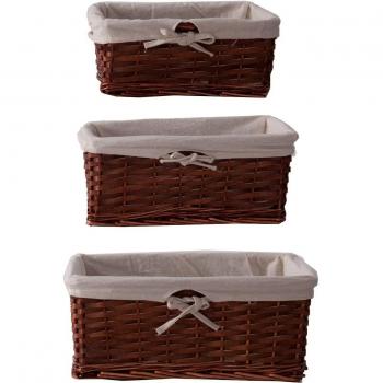 Set Cesta Porta Utensilios 3 Uds. Marrón