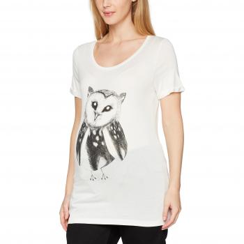 MAMALICIOUS Mlowl S/s Jersey Top, Camisa Mujer-Ropa de Maternidad, Blanco