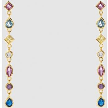Pendientes largos Agatha Cascada Multicolor dorado