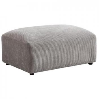 Puf de Terciopelo Acanalado Gris TIRONO para 1 Persona - Maison Céphy