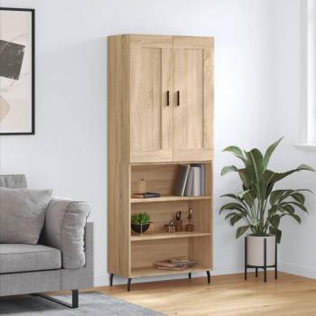 Aparador alto de madera multicapa color roble 69,5x34x180 cm