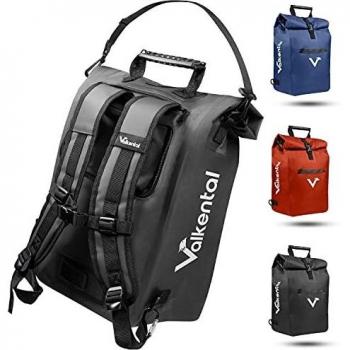 Bolsa para bicicleta 3en1 ValkOne 21-25L, alforja y mochila negra