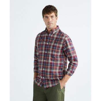 Gant - Camisa de hombre Regular Fit de popelina a cuadros tamaño medio