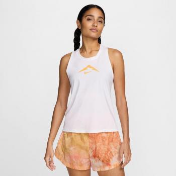 Camiseta de mujer Trail Nike Dri-FIT blanca para running con estampado, talla S (EU 36-38)