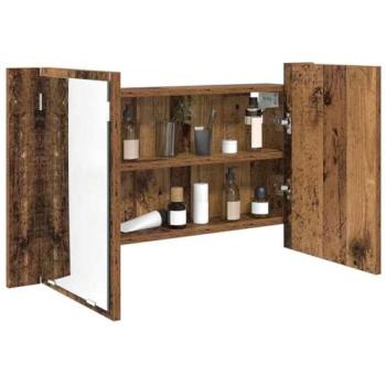 Armario Espejo de Baño con Estante Madera Vieja 80 x 12 x 45 cm
