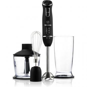 Batidora de Mano 3 en 1 Westinghouse WKHB1518BK, 500W, con Accesorios y Acabados en Acero Inoxidable