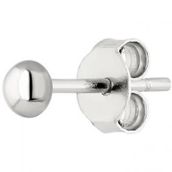 Pendiente Piercing Pompom de Plata de Ley 925 con Baño de Rodio y Cierre a Presión para Mujer