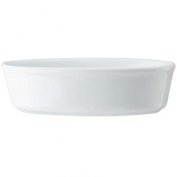 Fuente Ovalada de Porcelana para Tartas, 18 cm, Color Blanco - Apto para horno y lavavajillas