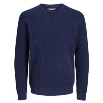 Pullover de hombre Jack & Jones Blunoah, tejido estructurado en color azul marino
