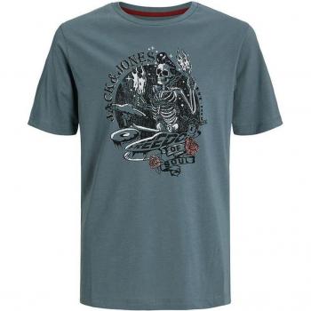 Camiseta Infantil Jack & Jones Skull Rock Azul Ajuste Estándar