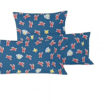 Funda de Almohada Infantil Son Avión 100% Algodón Multicolor 45x110 cm, Calidad 150 TC, Fabricado en España